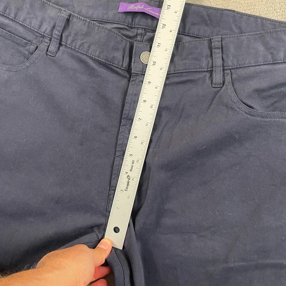Ralph Lauren Purple Label Sateen Pants Men 38x32 Navy Slim Fit Stretch NWT $495‎